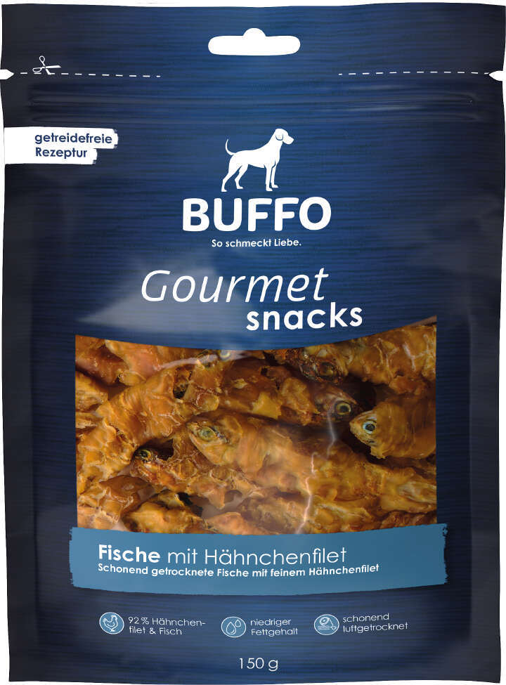 BUFFO Gourmet-Snacks Kleine Fische mit Hähnchenfilet